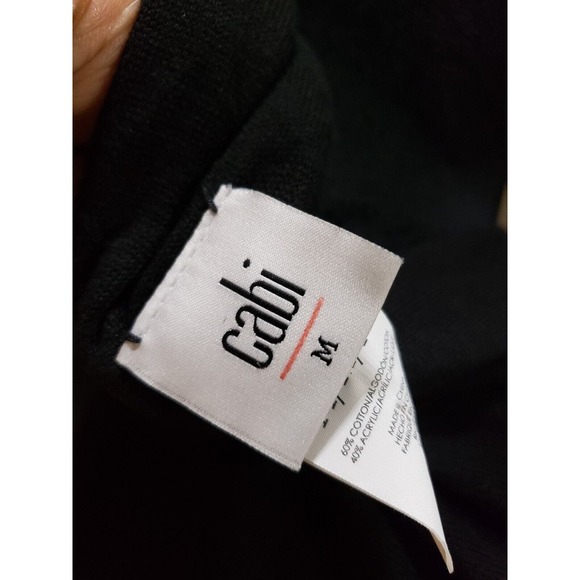 Cabi Women's Black Solid Cotton Long Sleeve Open Front Cardigan Sweater Medium - Picture 7 of 11